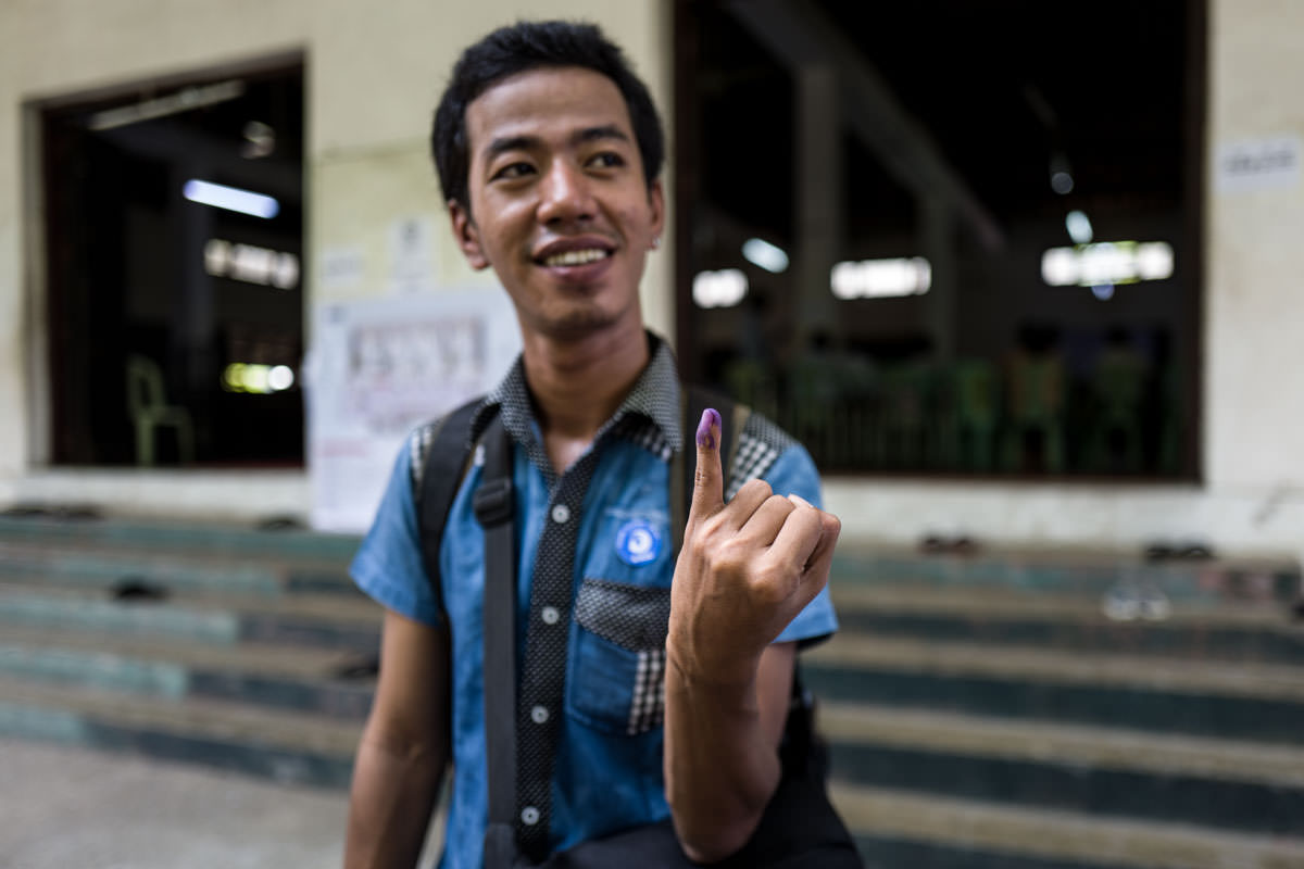 Burmese citizen immediately post-voting in November 2015 elections
