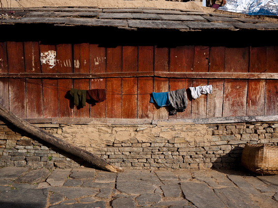 Clothes drying in a Nepalese mountain village.