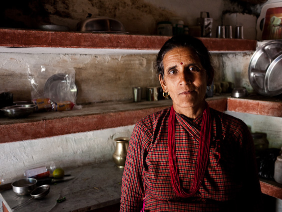 A Nepalese woman in her kitchen.